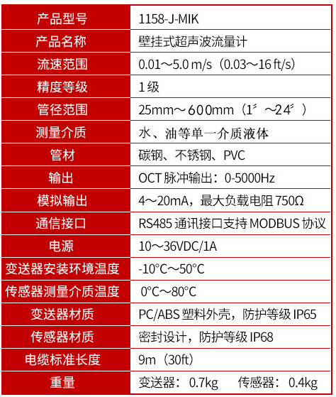 壁挂式超声波流量计 壁挂式超声波流量计